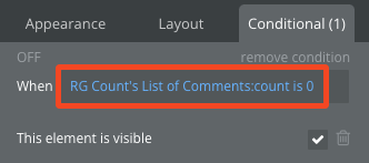 empty state condition in Bubble app