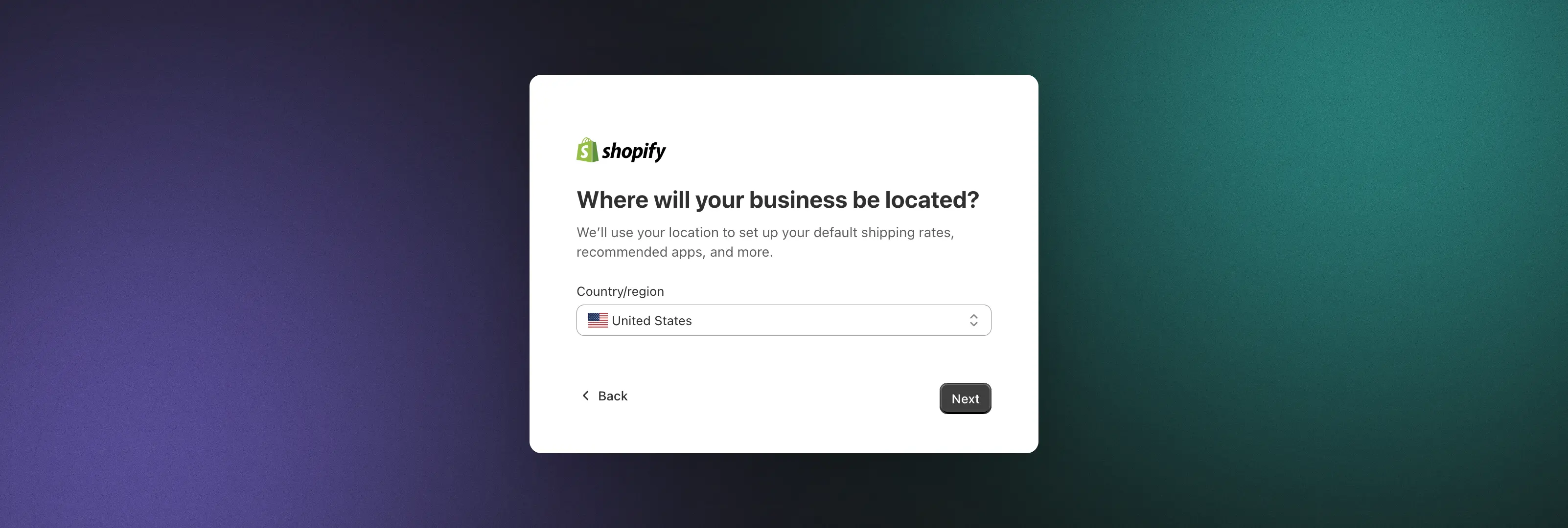 shopify sign up first step